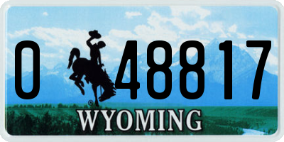 WY license plate 048817