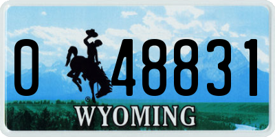 WY license plate 048831