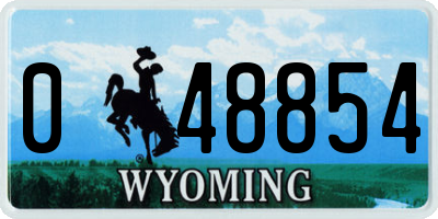 WY license plate 048854
