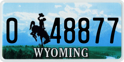 WY license plate 048877