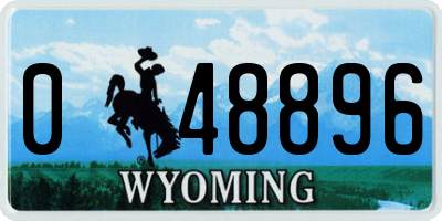 WY license plate 048896