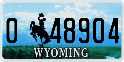 WY license plate 048904