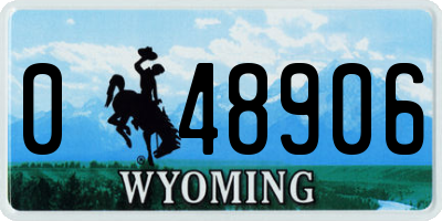 WY license plate 048906