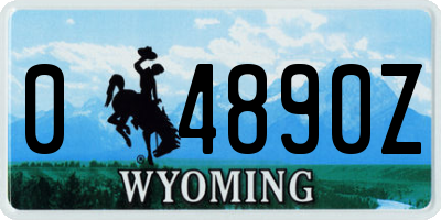 WY license plate 04890Z