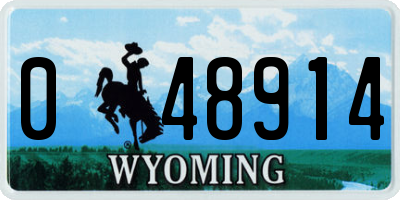 WY license plate 048914