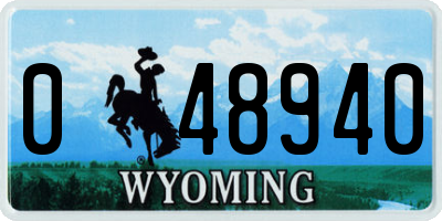 WY license plate 048940