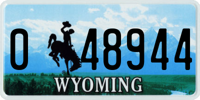 WY license plate 048944