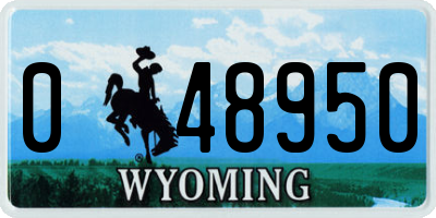 WY license plate 048950
