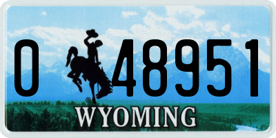 WY license plate 048951