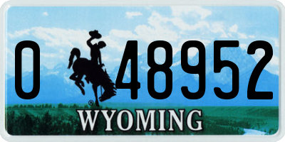 WY license plate 048952