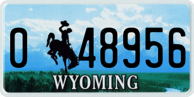 WY license plate 048956