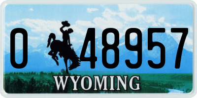 WY license plate 048957