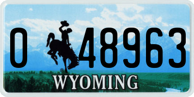 WY license plate 048963