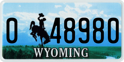 WY license plate 048980