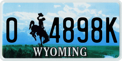 WY license plate 04898K