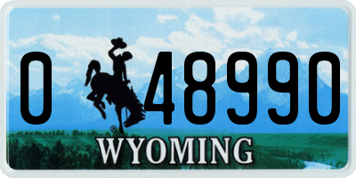 WY license plate 048990