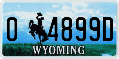 WY license plate 04899D