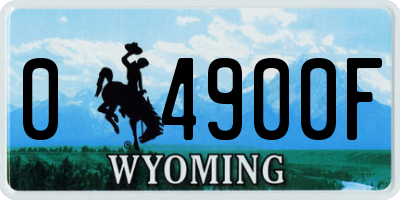 WY license plate 04900F