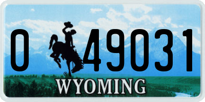 WY license plate 049031