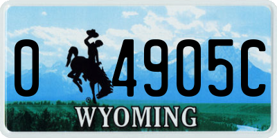 WY license plate 04905C