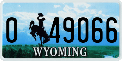 WY license plate 049066