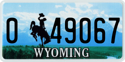 WY license plate 049067