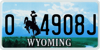 WY license plate 04908J
