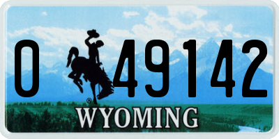 WY license plate 049142