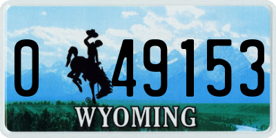WY license plate 049153
