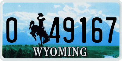 WY license plate 049167