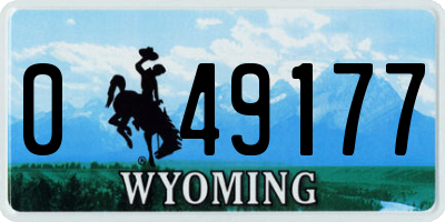 WY license plate 049177