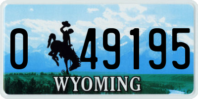 WY license plate 049195