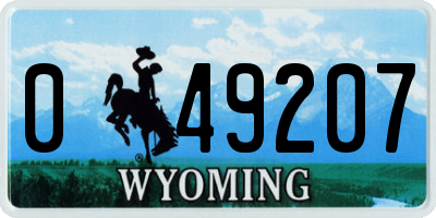 WY license plate 049207