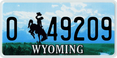 WY license plate 049209