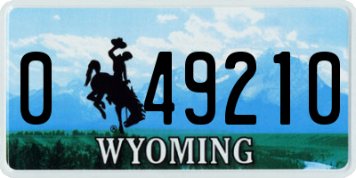 WY license plate 049210
