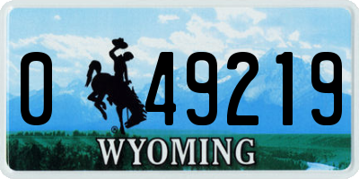 WY license plate 049219