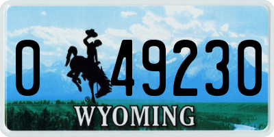 WY license plate 049230