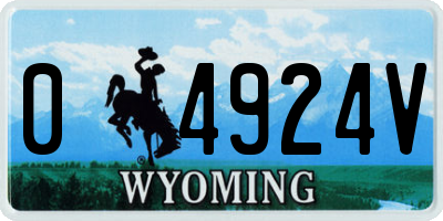 WY license plate 04924V