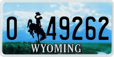WY license plate 049262