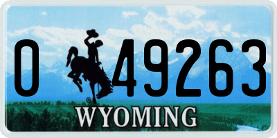 WY license plate 049263