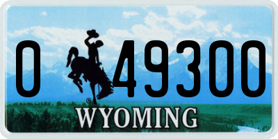 WY license plate 049300