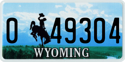 WY license plate 049304