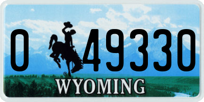 WY license plate 049330
