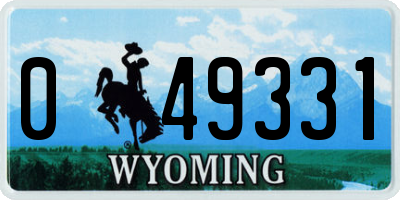 WY license plate 049331