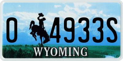 WY license plate 04933S