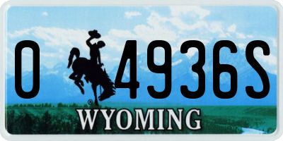 WY license plate 04936S