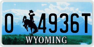 WY license plate 04936T