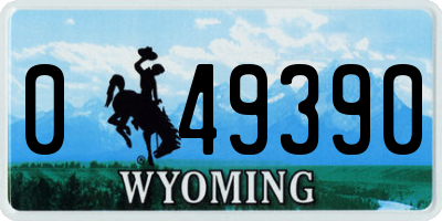 WY license plate 049390
