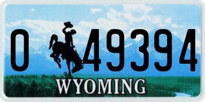 WY license plate 049394