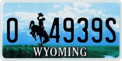 WY license plate 04939S